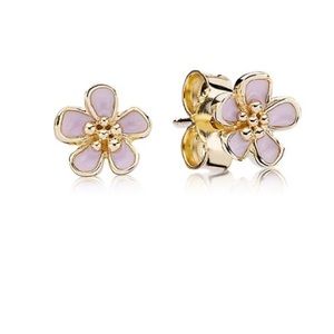 Pandora gold cherry blossom studs